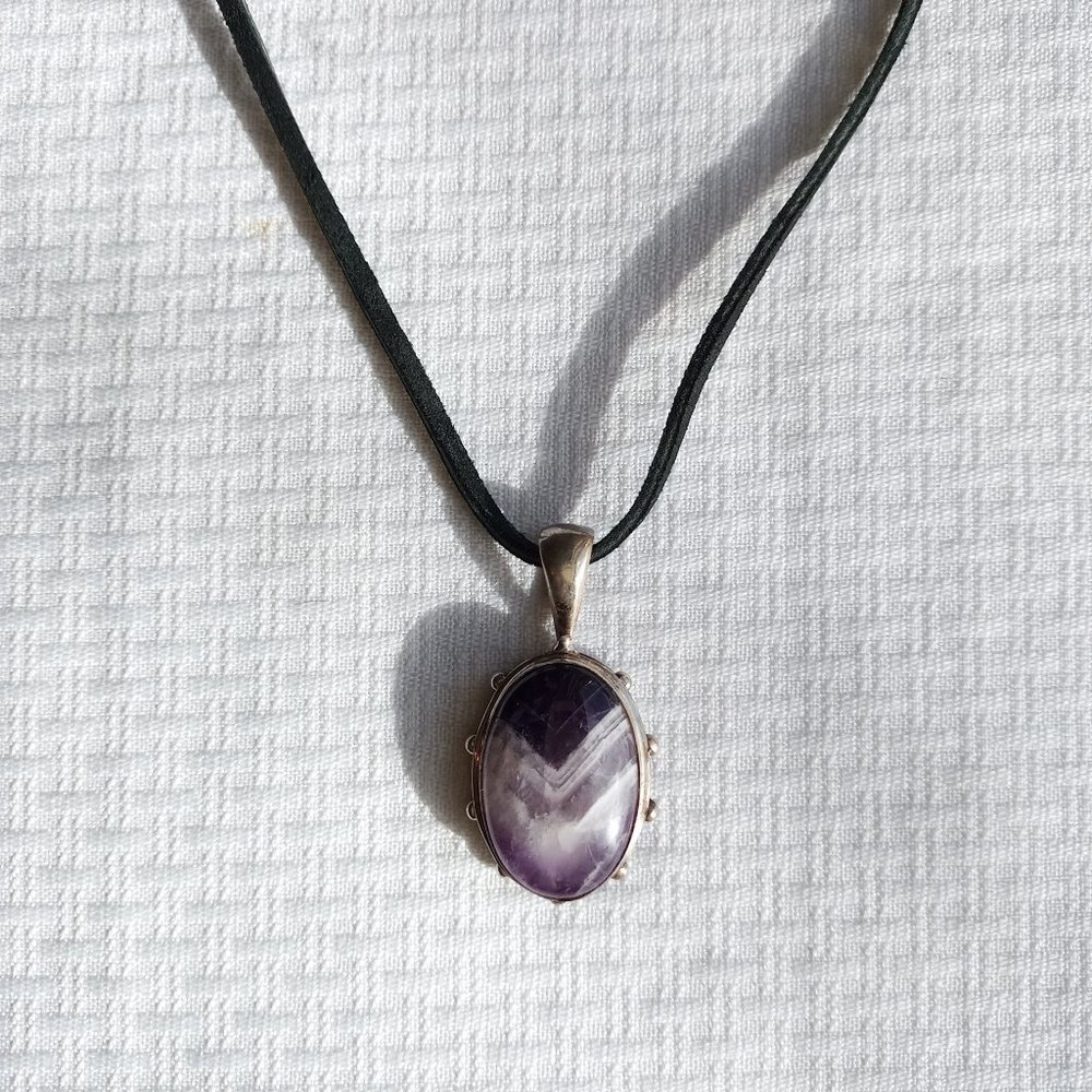 Unique Silver Amethyst Medieval Pendant Necklace